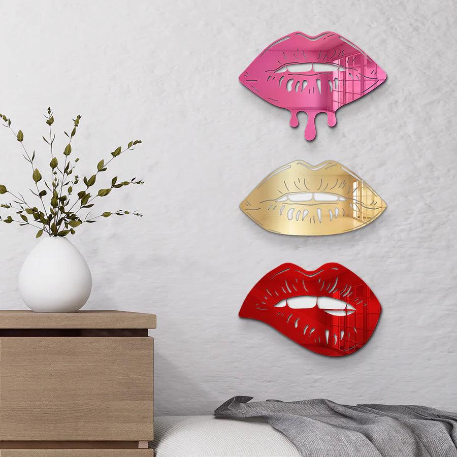 Biting Lips Mirror Art Wall Decor - FYLZGO Signs