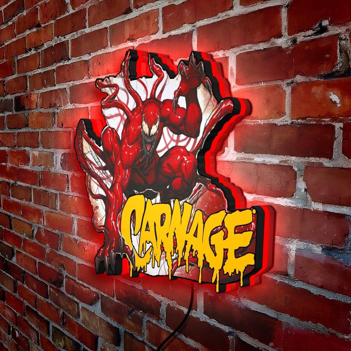Menacing Carnage LED Sign Dimmeable USB Powered - FYLZGO Signs
