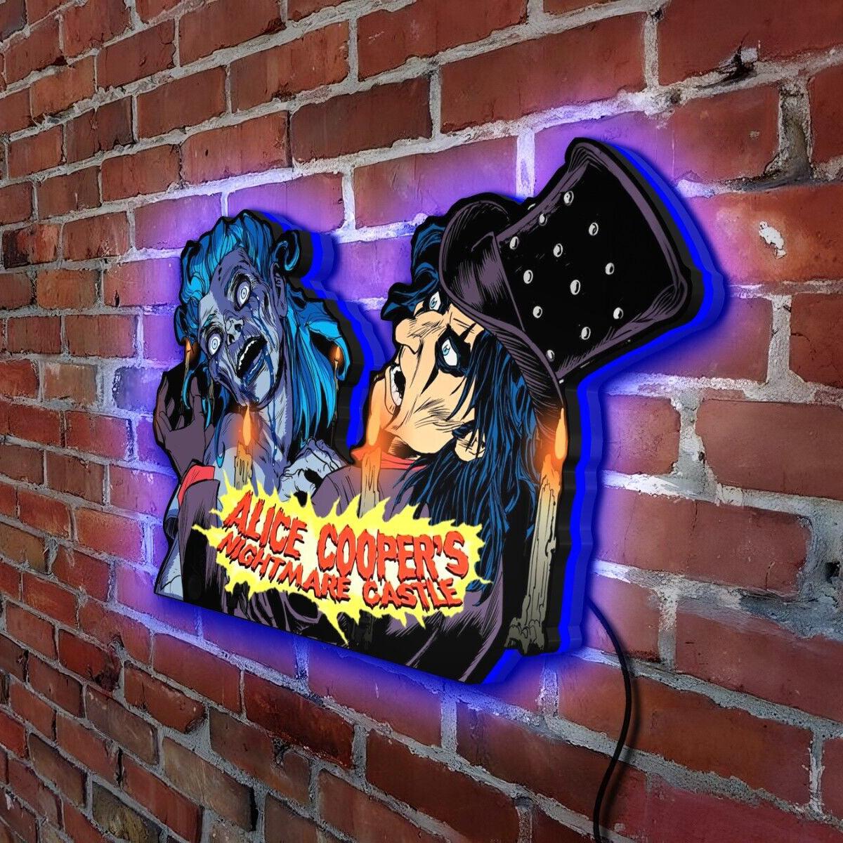 Alice Cooper Nightmare Castle Pinball Ceiling Light LED Light Box Dive into the Dark - FYLZGO Signs