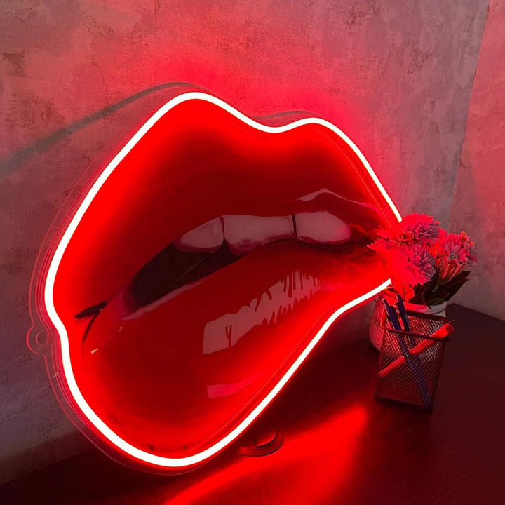 Lip Bite UV Neon Art - FYLZGO Signs