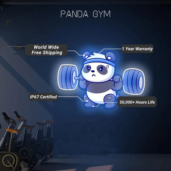 Panda Gym UV Neon Art - FYLZGO Signs