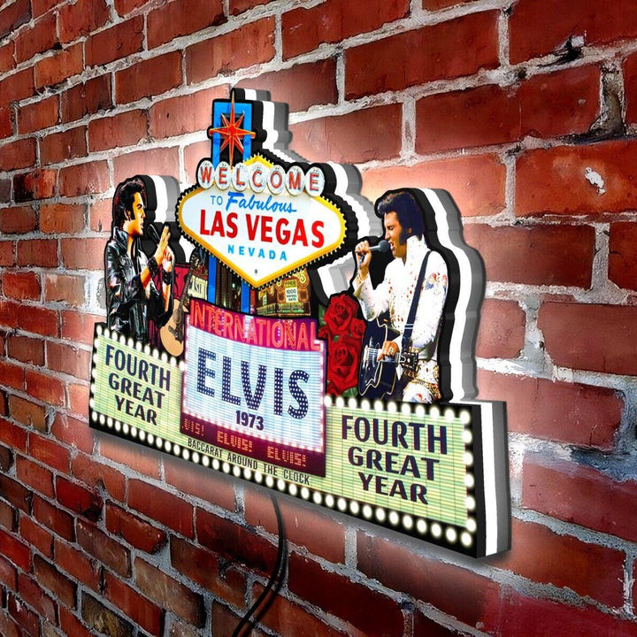 Elvis Presley Pinball Topper 3D Printed LED Light Box, Pinball Arcade Game Lightbox for Rock 'n' Roll Fans,Perfect for Game Room or Pinball Machine