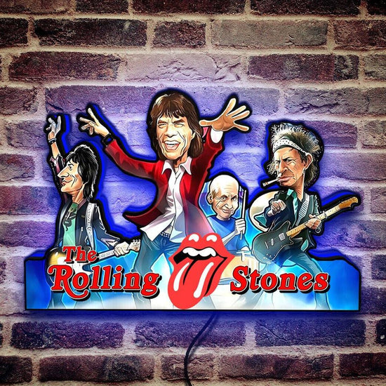 Rare Rolling Stones Pinball Top LED Light Box with Iconic Tongue Logo! - FYLZGO Signs