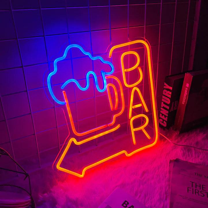 Beer Arrow Bar Neon Sign - FYLZGO Signs