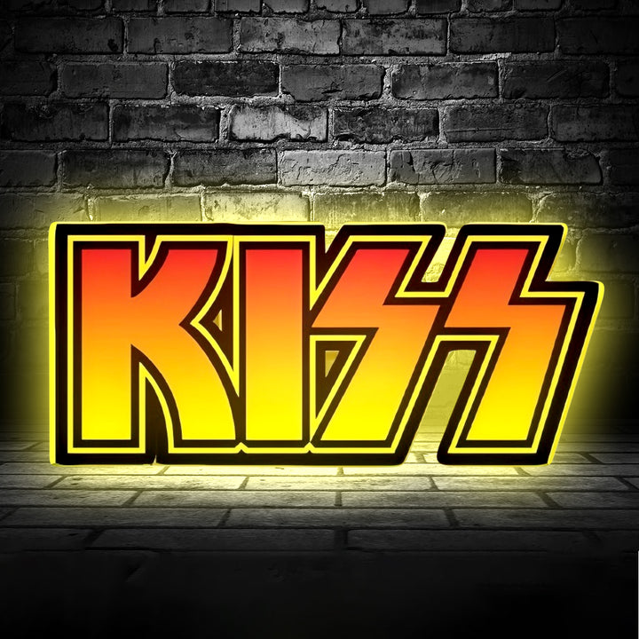 KISS Topper, Logo LED Lightbox, Pinball Arcade Decor Perfect for Game Room or Kiss Pinball Machine