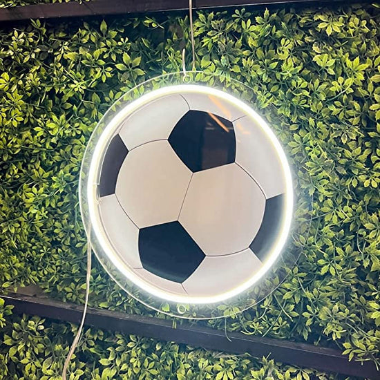 Soccer Neon Sign, UV Printed Soccer Ball Sign 12 x 12 inches Football Neon Sign