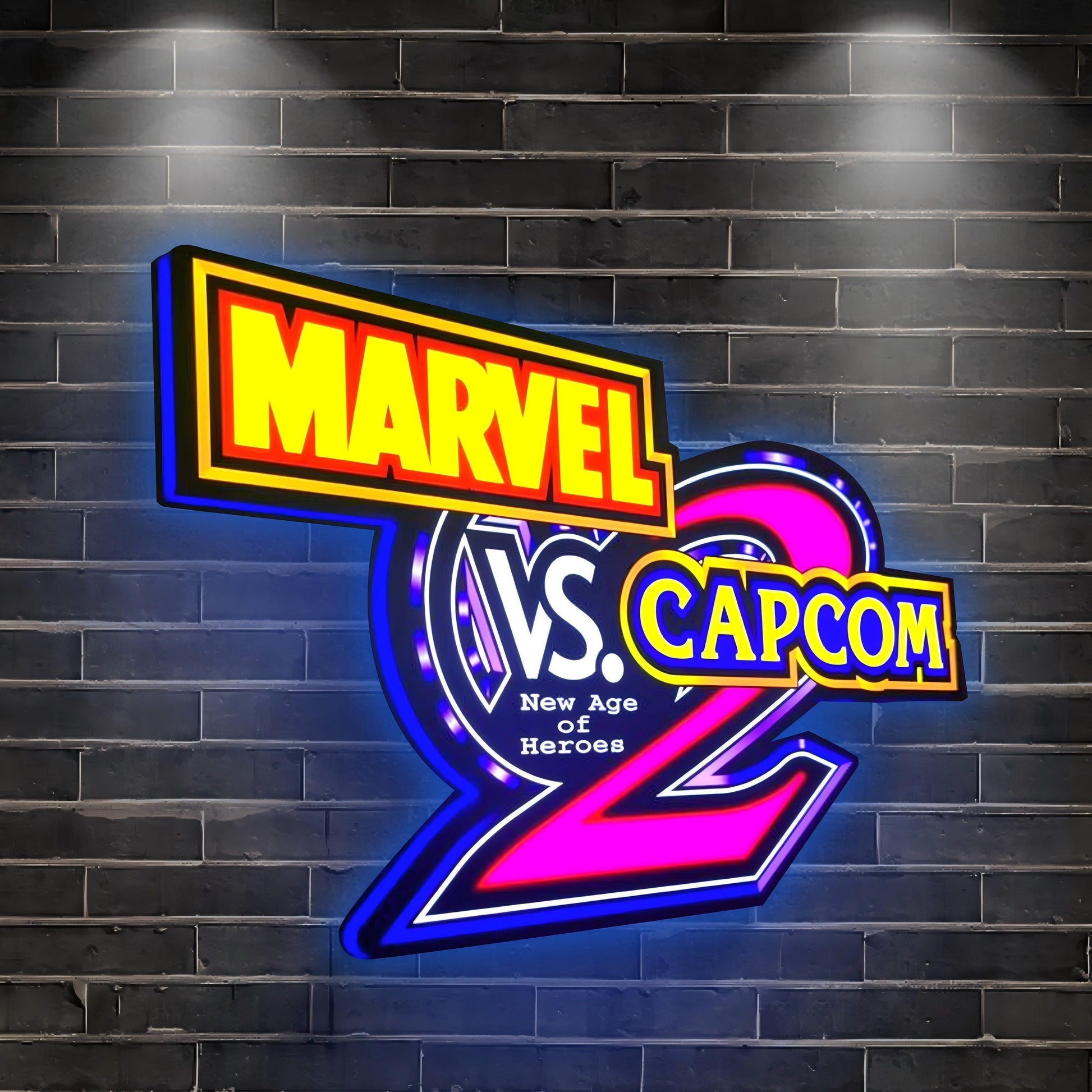 Marvel V Capcom 2 LED Lightbox, Perfect for Game Room & Arcade Topper, 5V