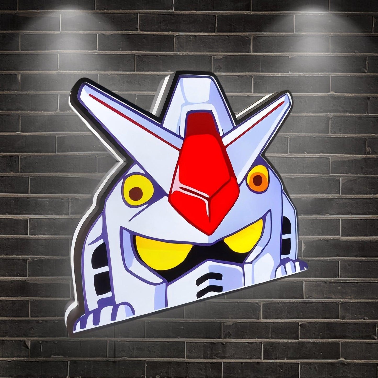 Mobile Suit Gundam Logo LED Nightlight Gift 3D Print Desktop Lightbox Illuminated Gaming Room Sign