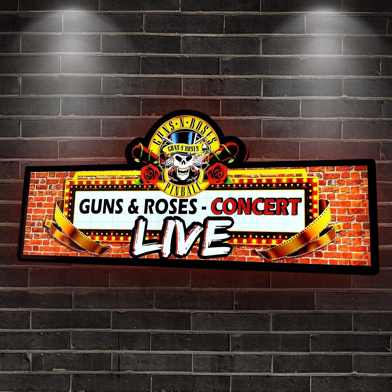 Rare Guns N' Roses LED Lightbox Pinball Top Rock Your Game