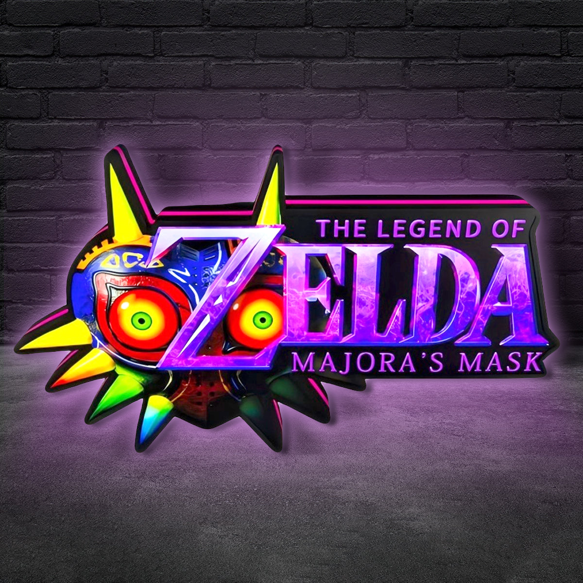 Legend of Zelda Majora's Mask Logo LED Light Box Unique Game Decor