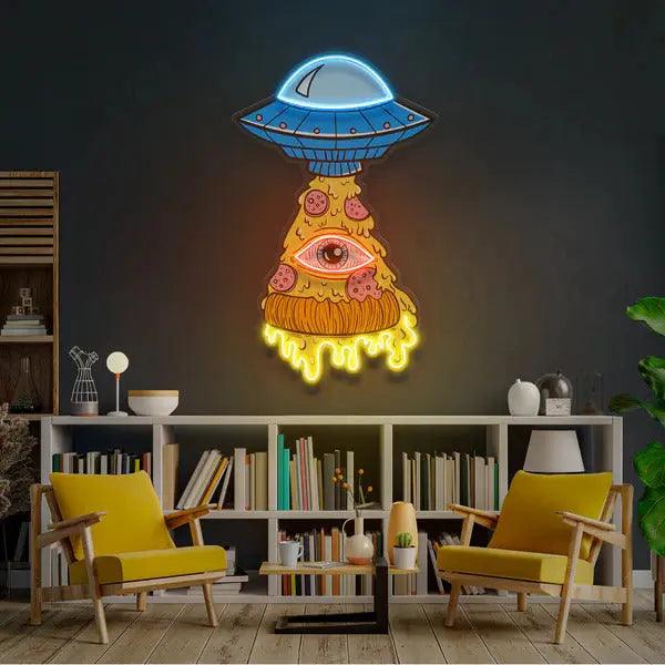 Pizza UFO UV Printed Neon Sign Decor - FYLZGO Signs