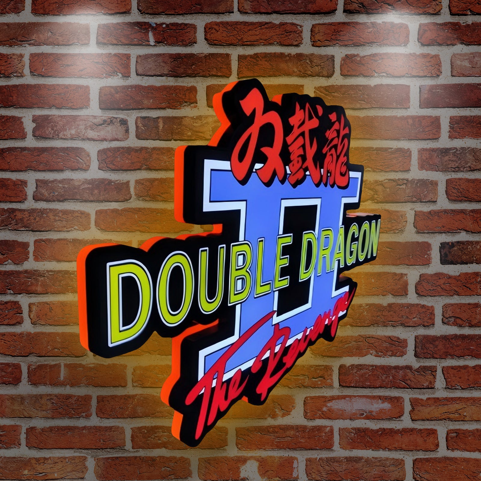 Custom Double Dragon II The Revenge Logo LED Nightlight 3D Print Desktop Lightbox Signs RGB