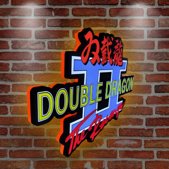 Custom Double Dragon II The Revenge Logo LED Nightlight 3D Print Desktop Lightbox Signs RGB