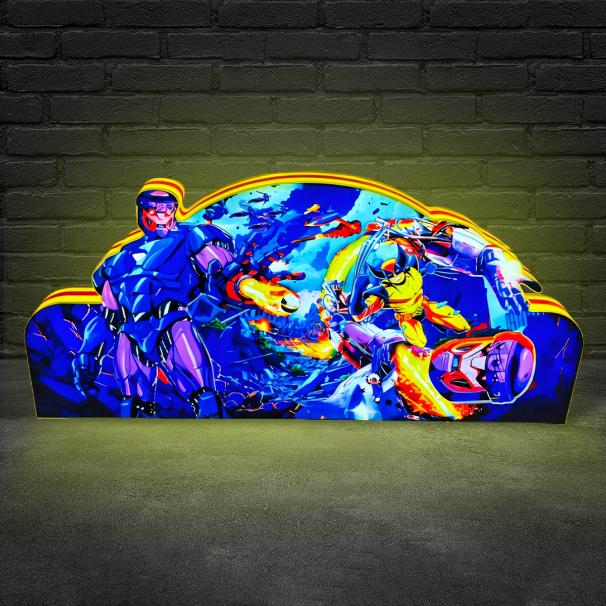 X-Men Pinball Topper 3D Pinted Lightbox, Wolverine vs. Sentinel LED Lightbox, For X-Men Pinball Arcade Game Fans, Game Rooom Decor