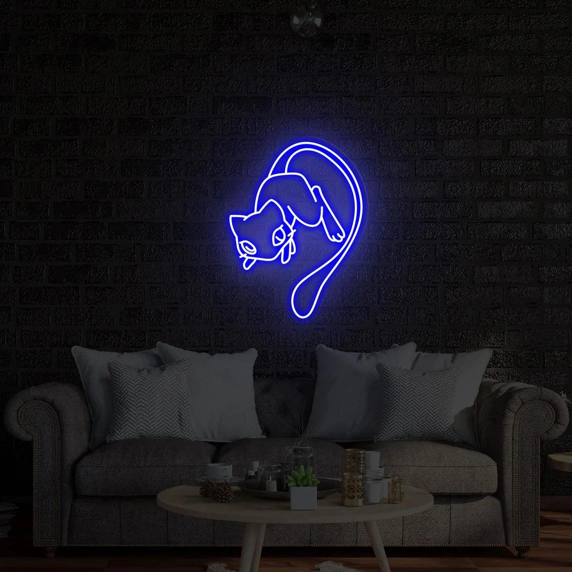 Pokemon Mew Relaxed Neon Sign for Home Kids Room - FYLZGO Signs