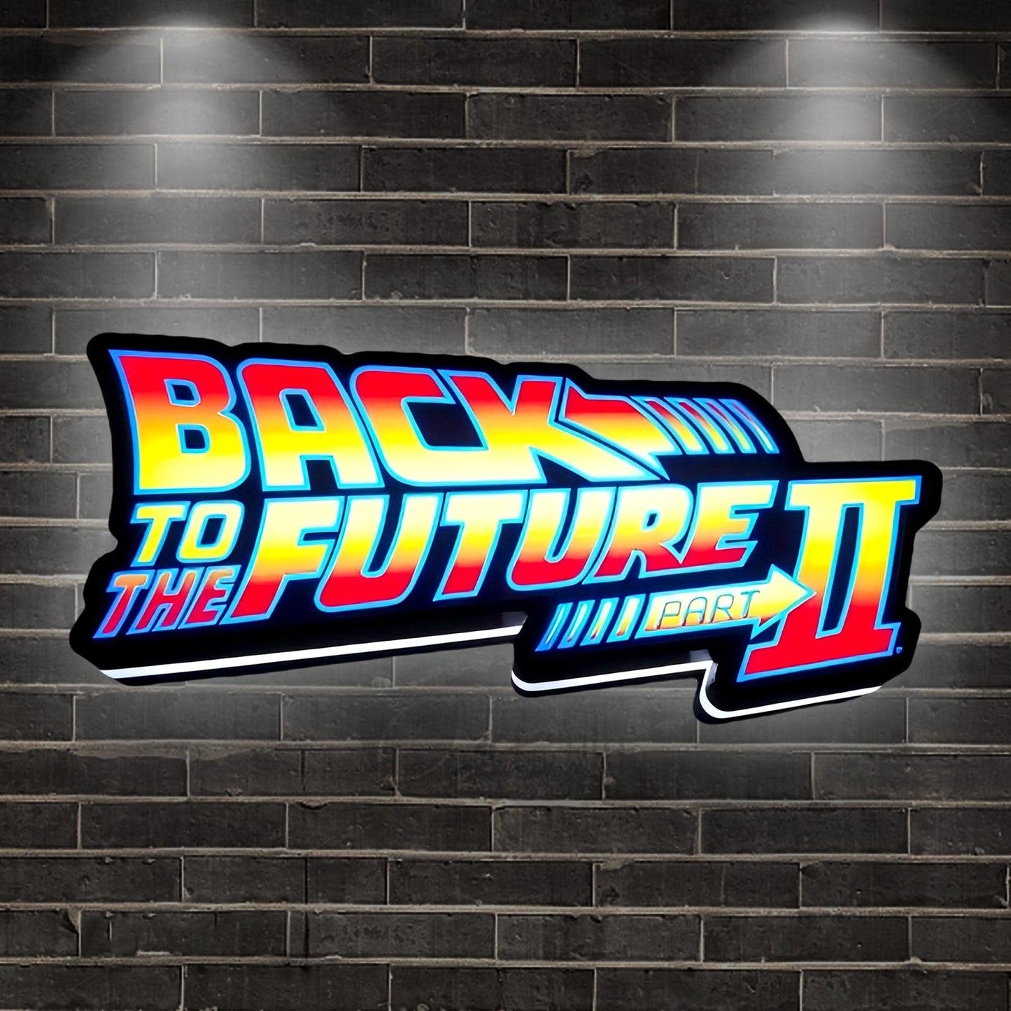 Back To The Future Logo LED Lightbox 3D Print Decortion Night Lights Illuminated Gaming Room