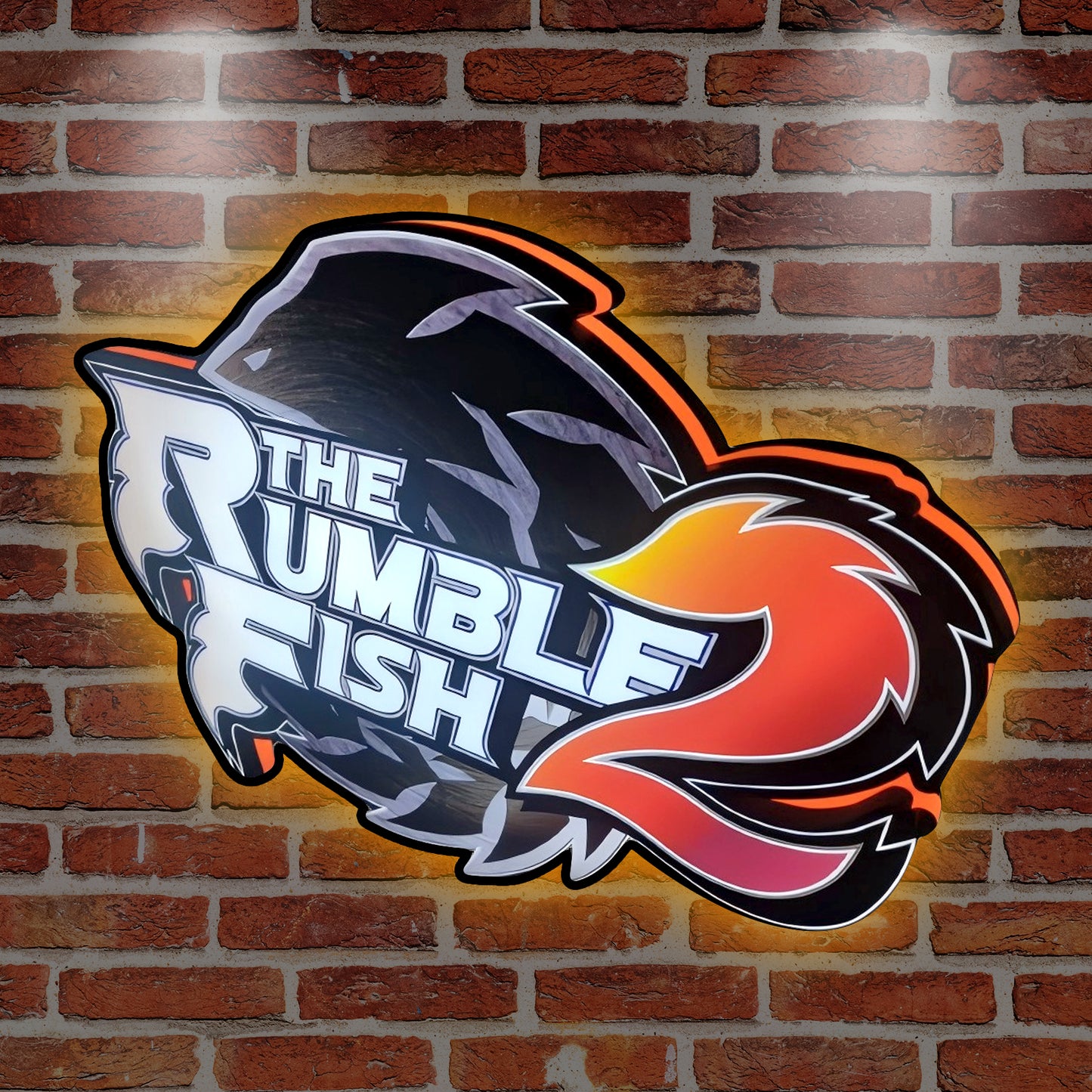 Fish Rumble II 3D Printed LED Lightbox for Gaming Room Decor