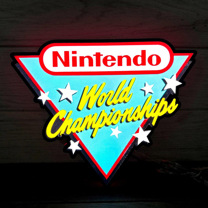 Nintendo World Championships Logo Night Lights SNES Jeu vidéo Light 3D Imprimé Lightbox