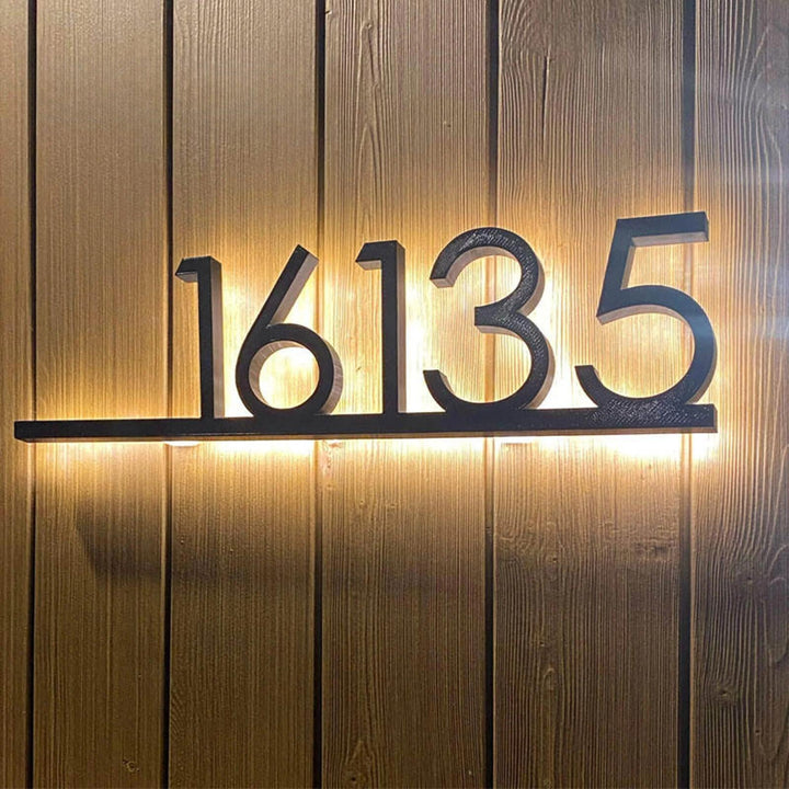 3D Custom Mini Digital Led Light Word Acrylic Number Plate Door Head Sign Metal Modern Outdoor Waterproof - FYLZGO Signs