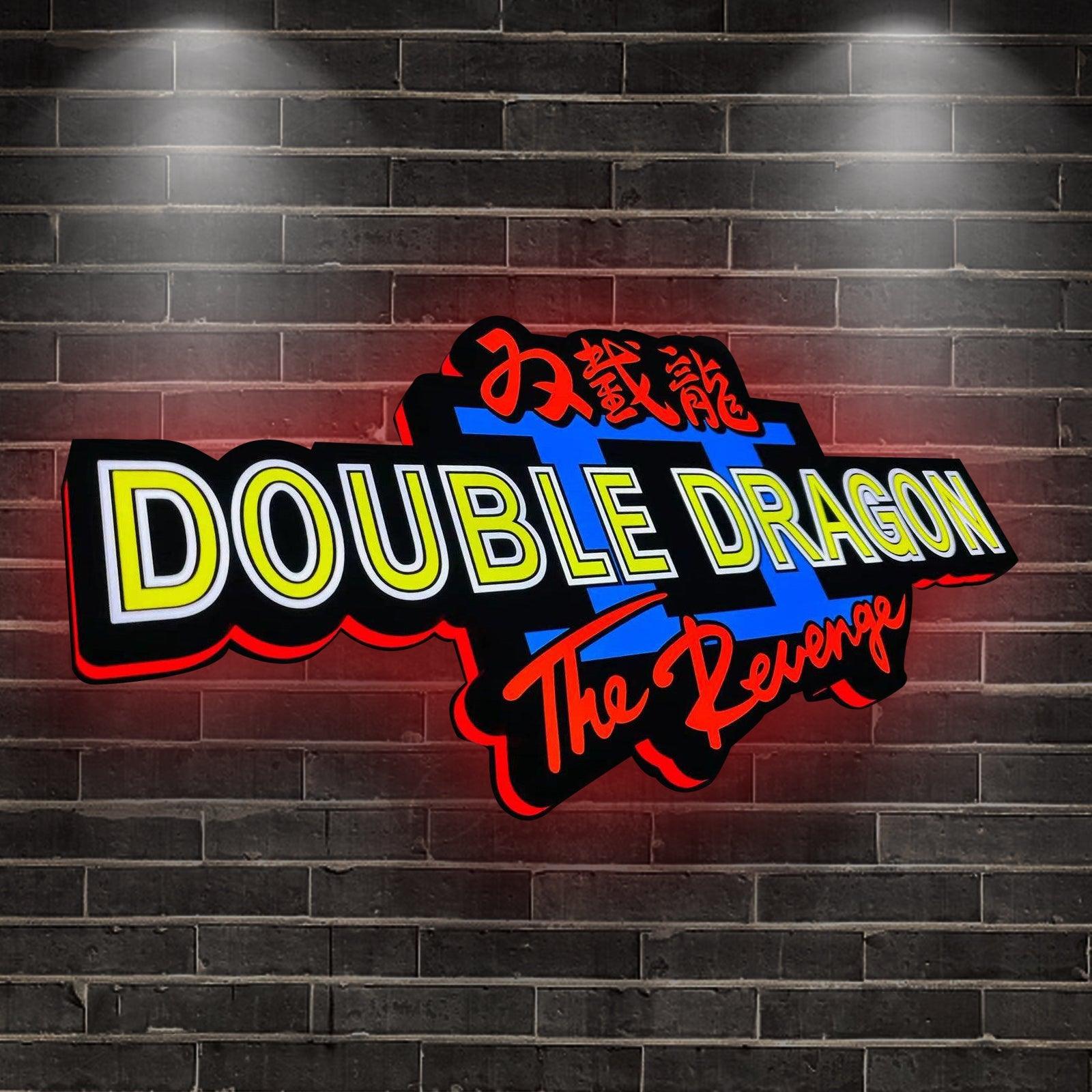 Custom Double Dragon II The Revenge Logo LED Nightlight 3D Print Desktop Lightbox Signs RGB