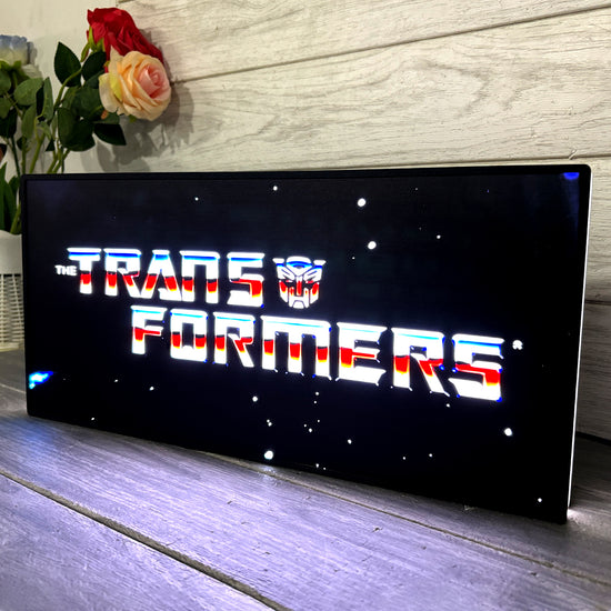 Transformers retro 3D printed LED light box logo wall art decorative fan cave