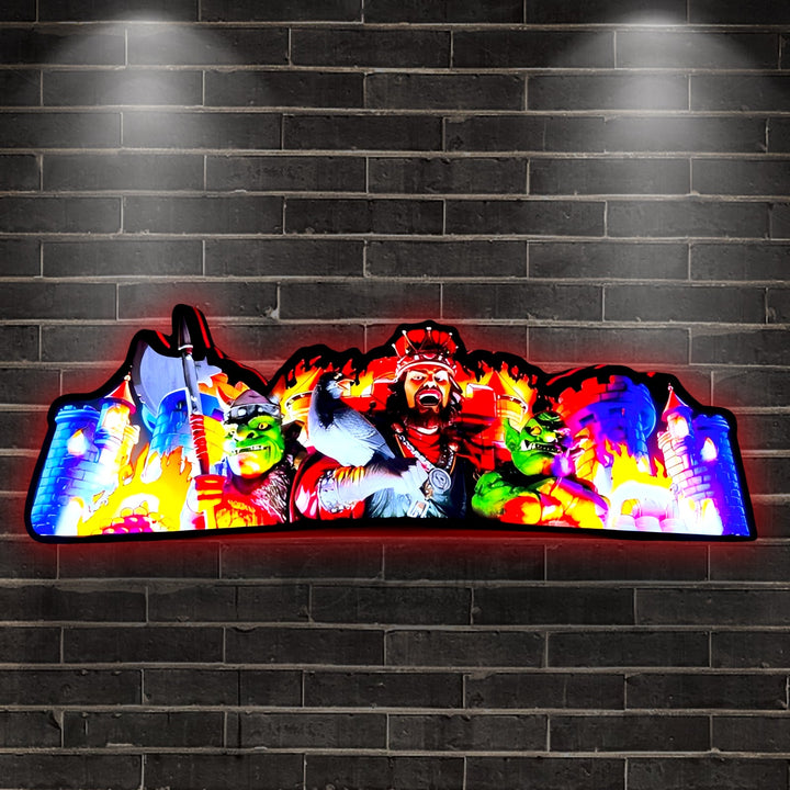 Medieval Madness Pinball Topper LED Lightbox Fire Inspiration, Pinball Arcade Decor, Perfect for Game Room or Pinball Machine