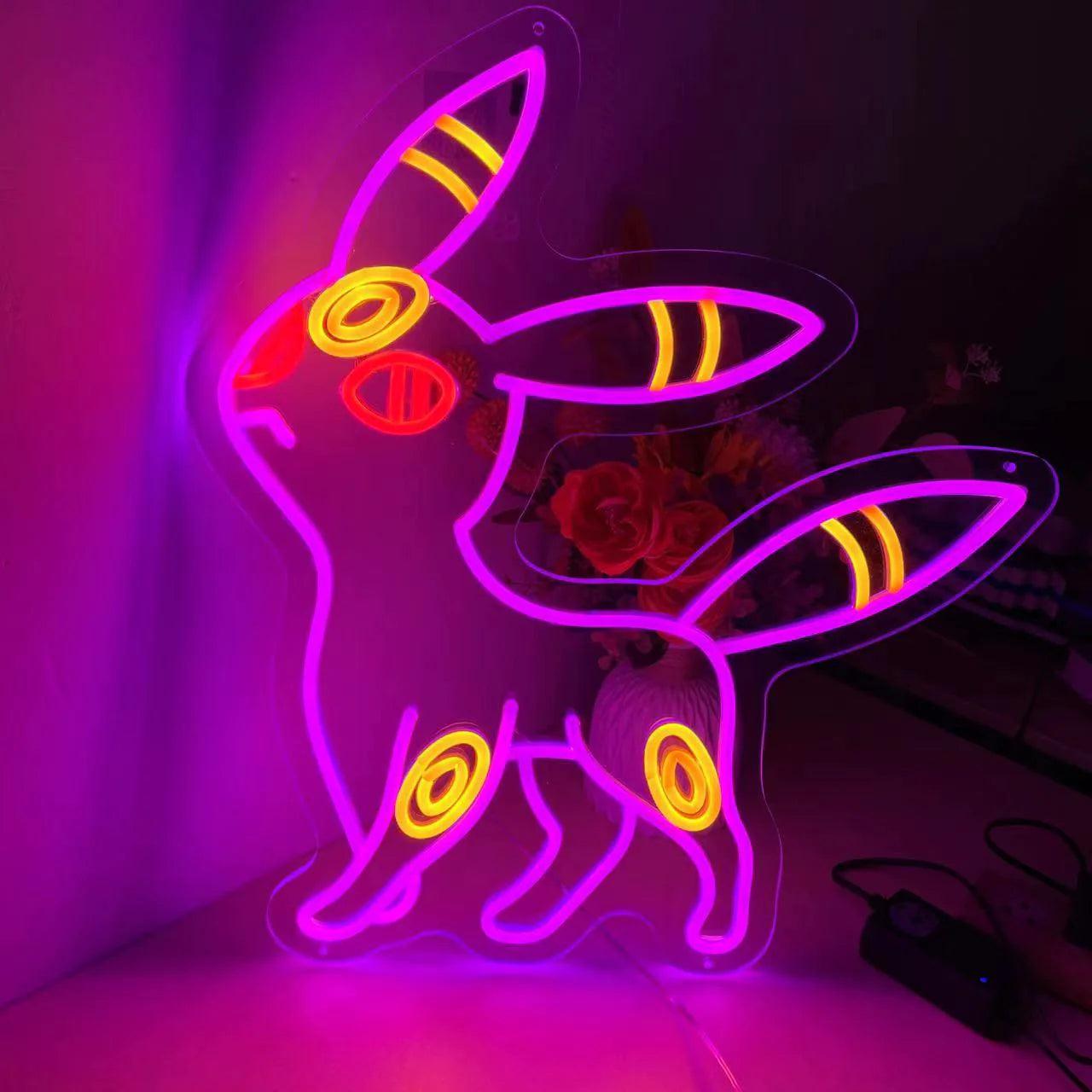 Pokemon Umbreon Neon Sign Cute Deer Room Decoration Best Gift - FYLZGO Signs