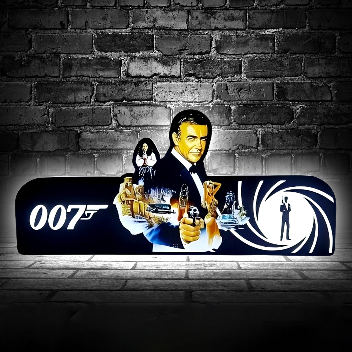 007 James Bond Pinball Topper Light Box LED Light Box, Pinball Arcade Decor, Perfect for Game Room or Pinball Machine, USB Powered Fully Dimmable