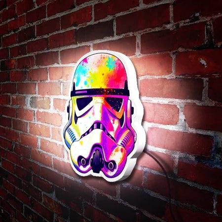 Colorful Stormtrooper Helmet LED Light Box Fully Dimmable, USB Powered - FYLZGO Signs