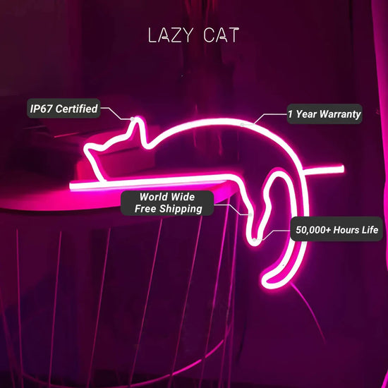 Lazy Cat Neon Signs