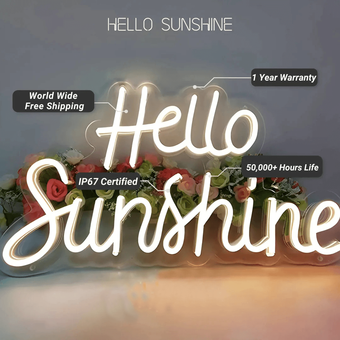 Hello Sunshine Neon Signs - FYLZGO Signs
