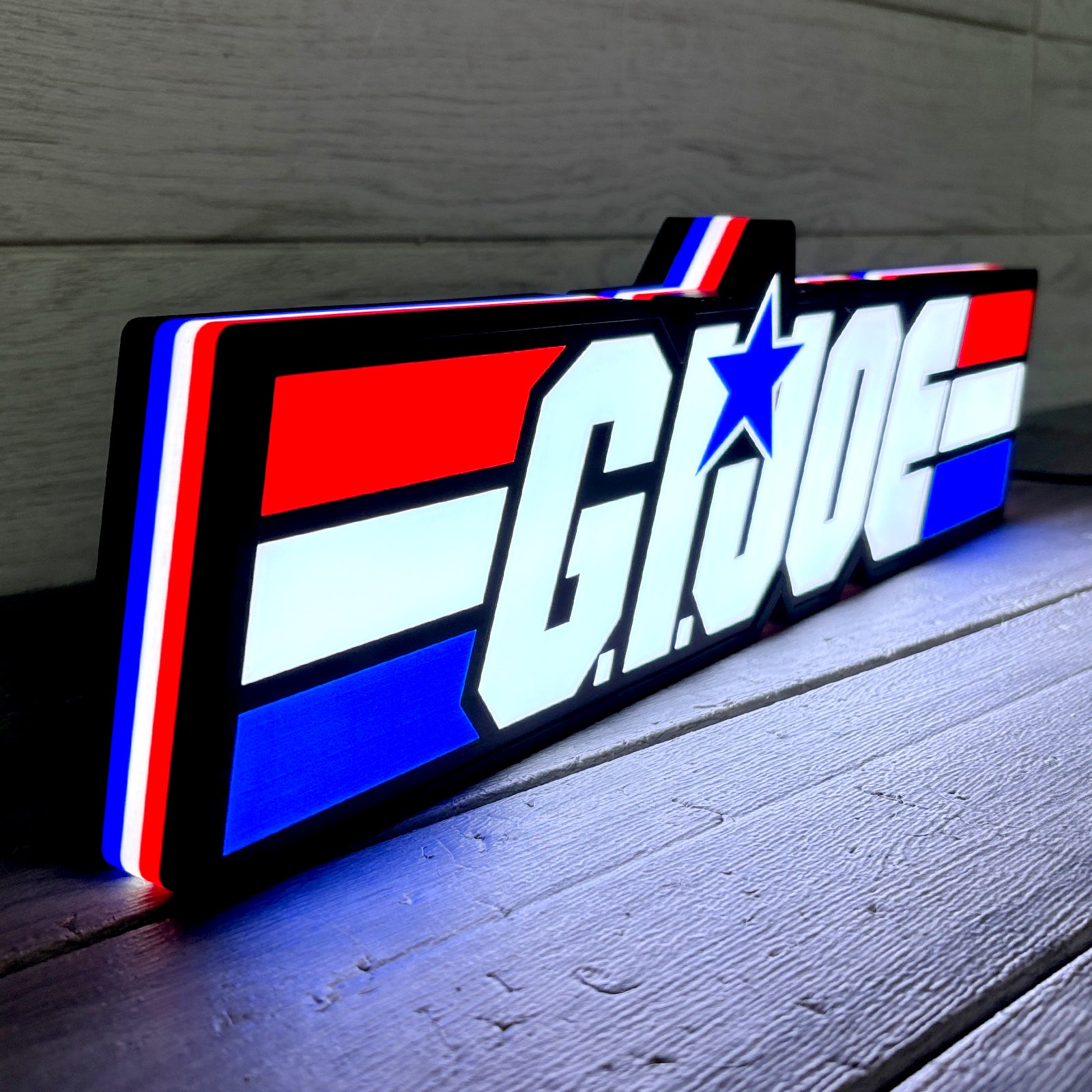 G.I. Joe Sign and Cobra G.I. Joe 3D Printed Lightbox Sign 3D Printed LED Sign G.I. Joe Decoration