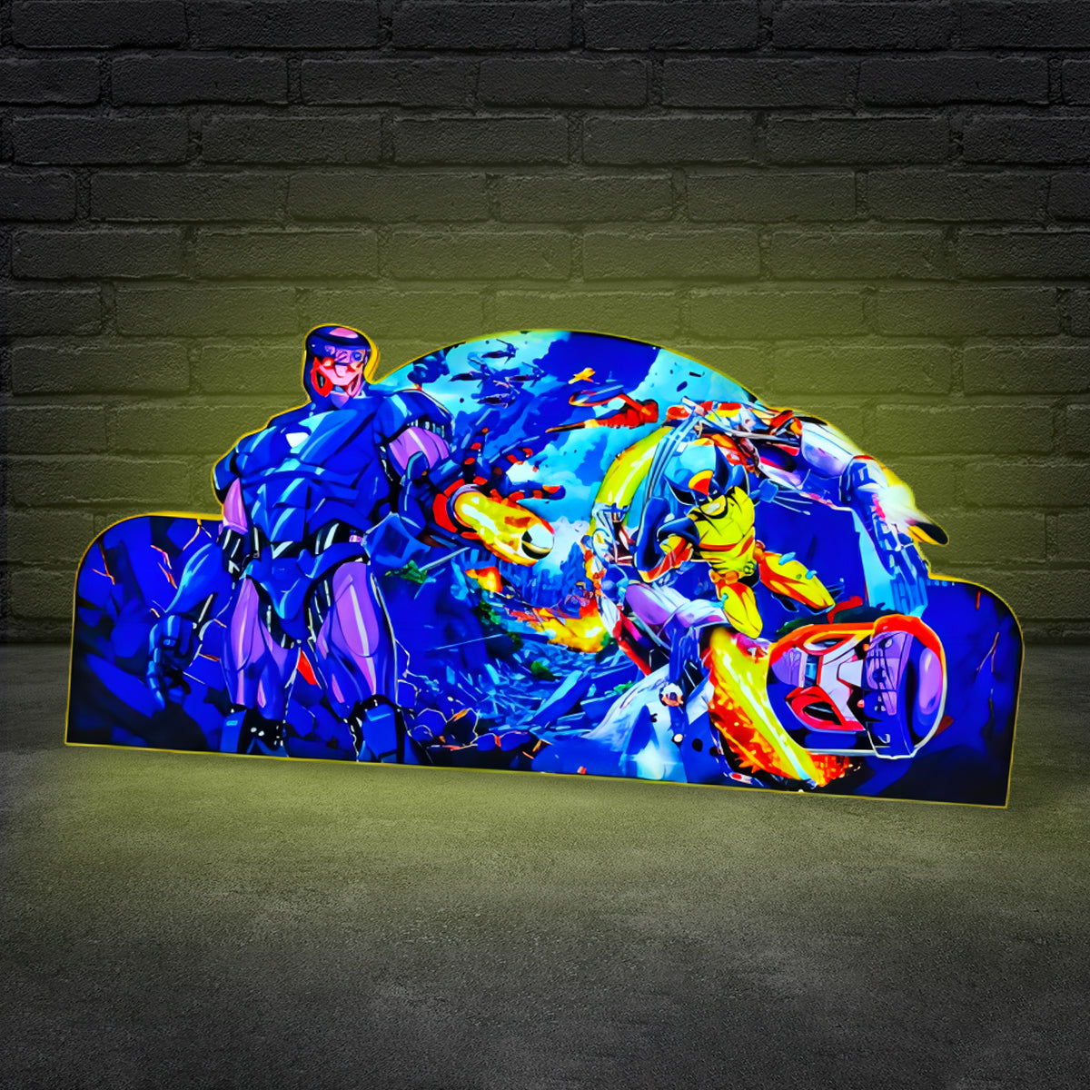 X-Men Pinball Topper 3D Pinted Lightbox, Wolverine vs. Sentinel LED Lightbox, For X-Men Pinball Arcade Game Fans, Game Rooom Decor