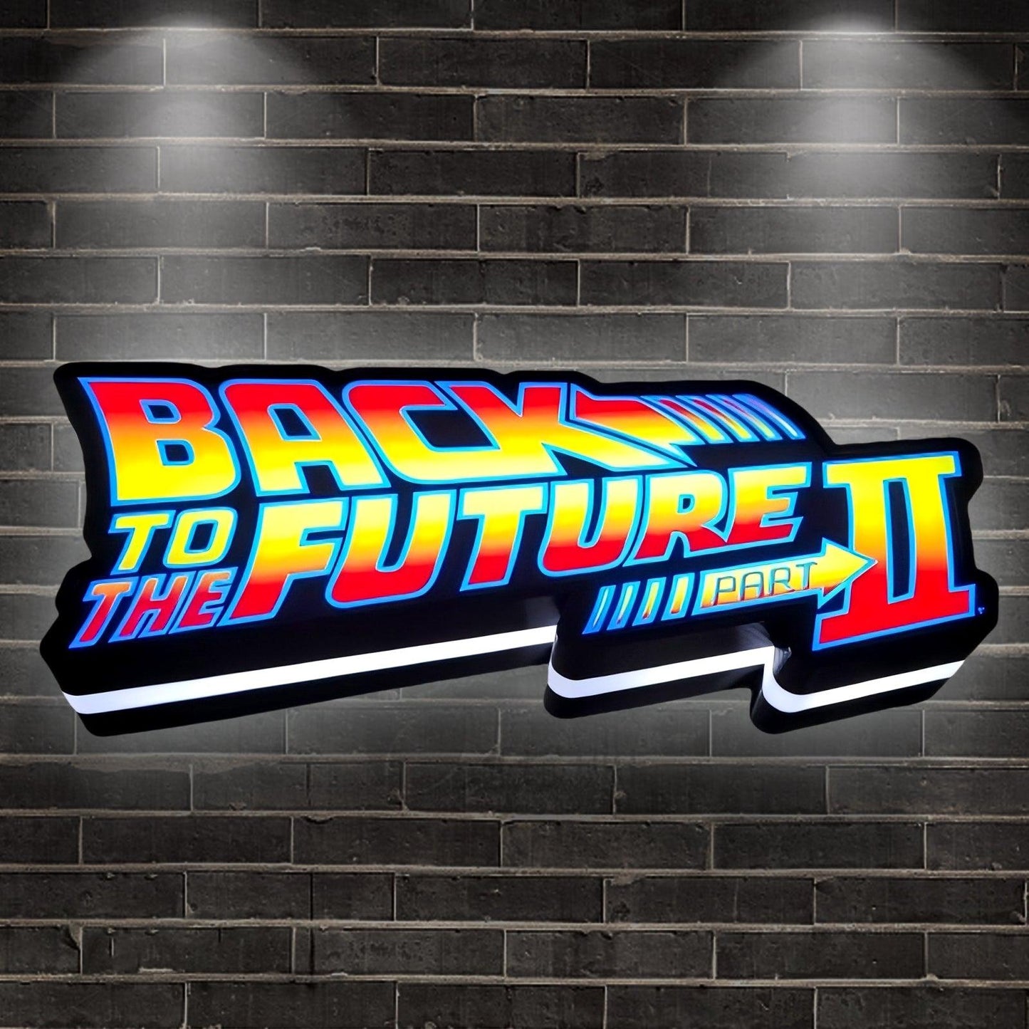 Back To The Future Logo LED Lightbox 3D Print Decortion Night Lights Illuminated Gaming Room