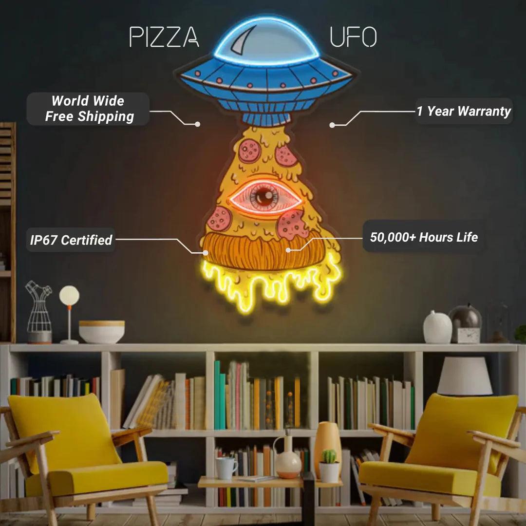 Pizza UFO UV Printed Neon Sign Decor - FYLZGO Signs