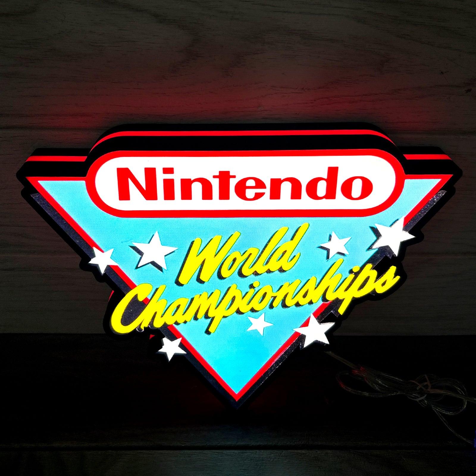 Nintendo World Campionships Logo Night Lights SNES Video Game Light  3D Printed Lightbox