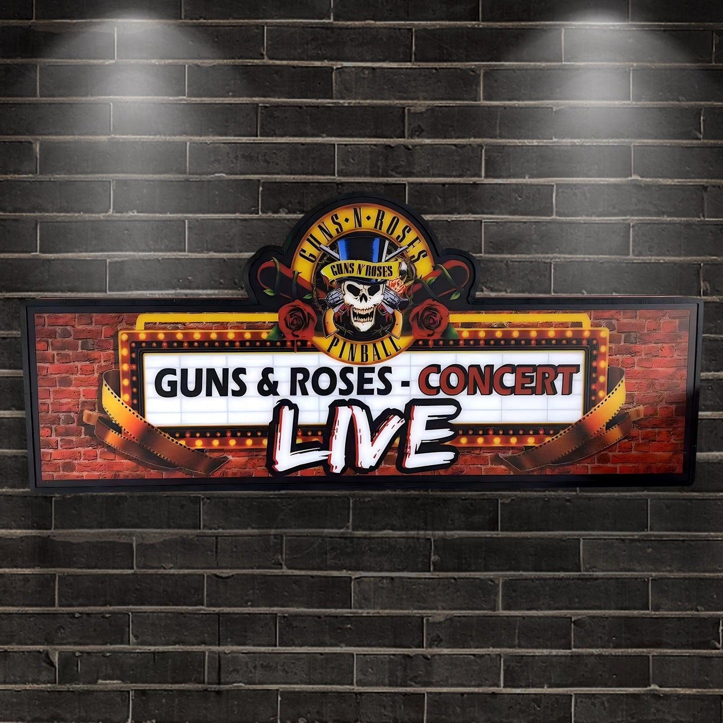 Rare Guns N' Roses LED Lightbox Pinball Top Rock Your Game