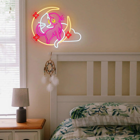 Sailor Moon Luna Cat Neon Sign Magic Cat Decoration for Girl's Room - FYLZGO Signs