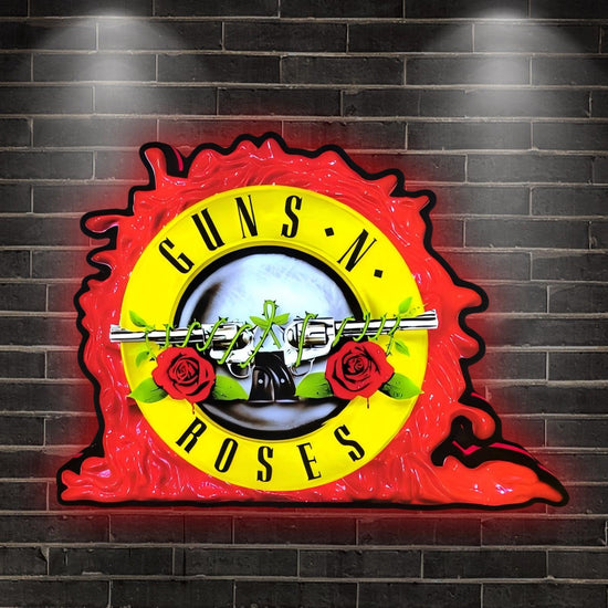 Custom Guns N' Roses by Jersey Jack Pinball 3D Logo Business Lightbox Nightlight Sign