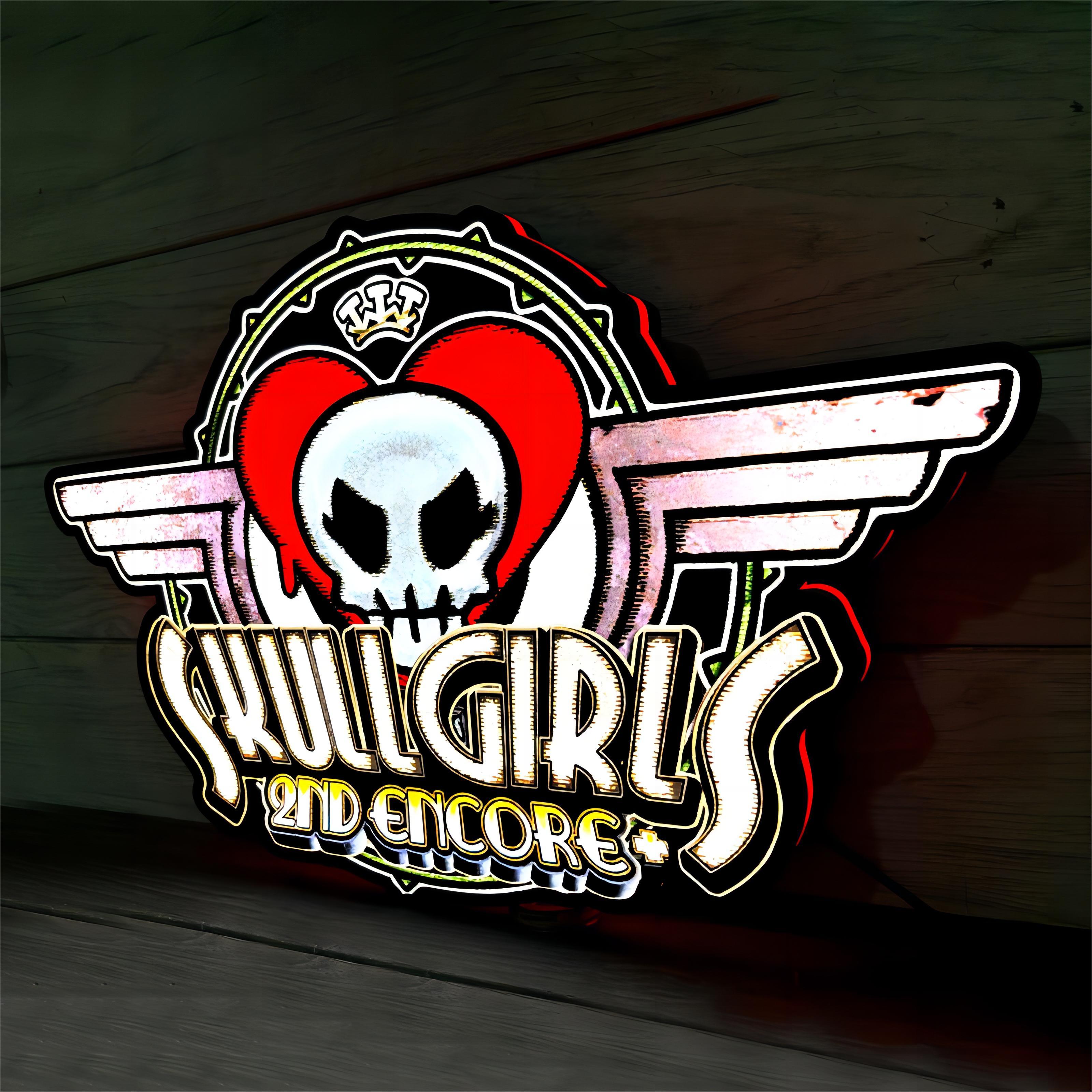 Skullgirls 2nd Encore Game Logo Lightbox LED signe personnalisé pour la décoration