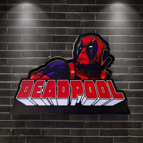 Super Hero Themed Deadpool Pinball Topper, 20 Inch LED Lightbox Pinball Topper, Functional Dimmer, 5V, USB Compatible,Super Hero Pinball Machine