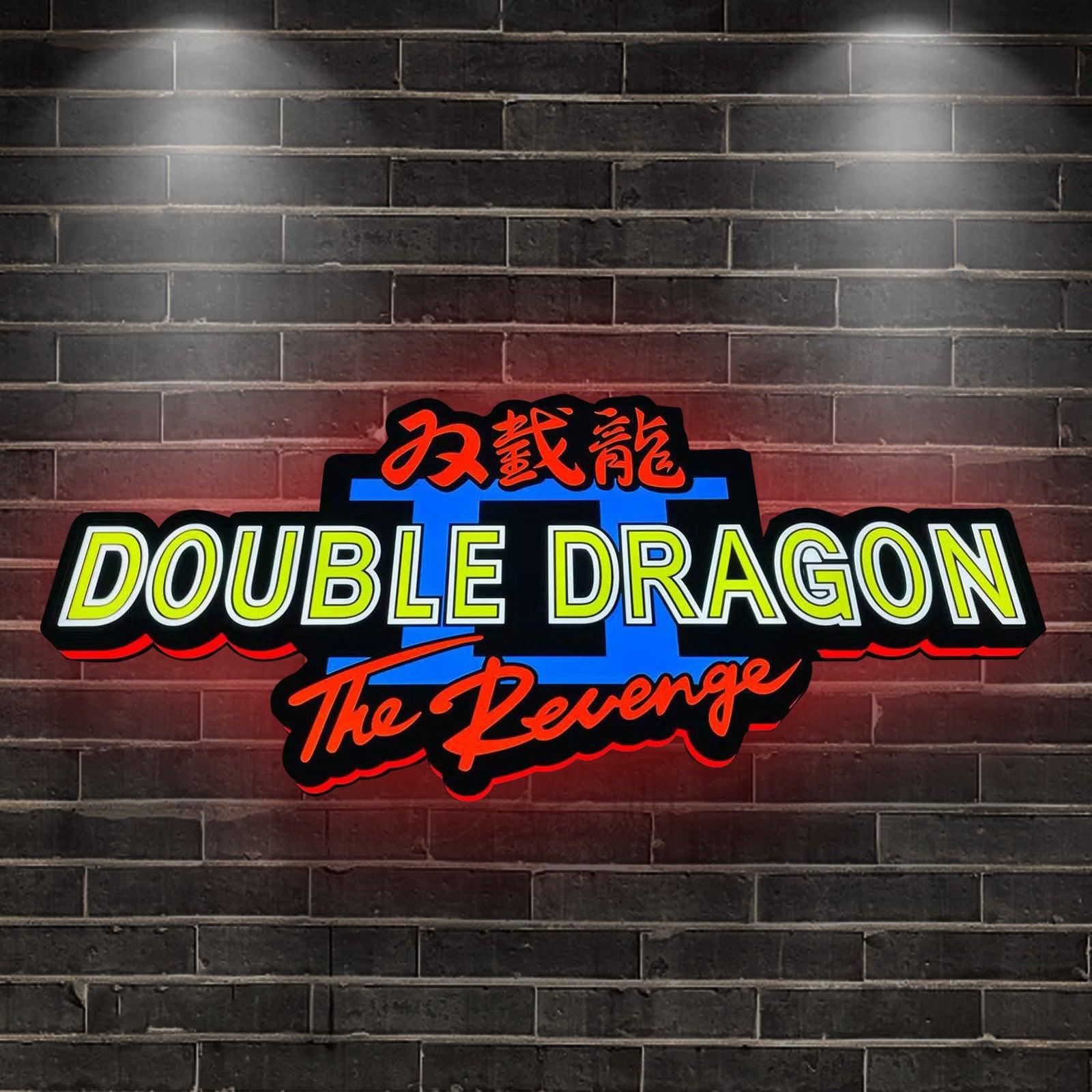 Custom Double Dragon II The Revenge Logo LED Nightlight 3D Print Desktop Lightbox Signs RGB