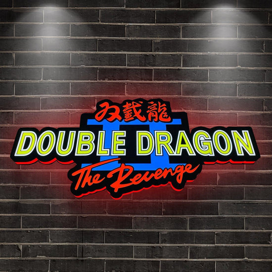 Custom Double Dragon II The Revenge Logo LED Nightlight 3D Print Desktop Lightbox Signs RGB