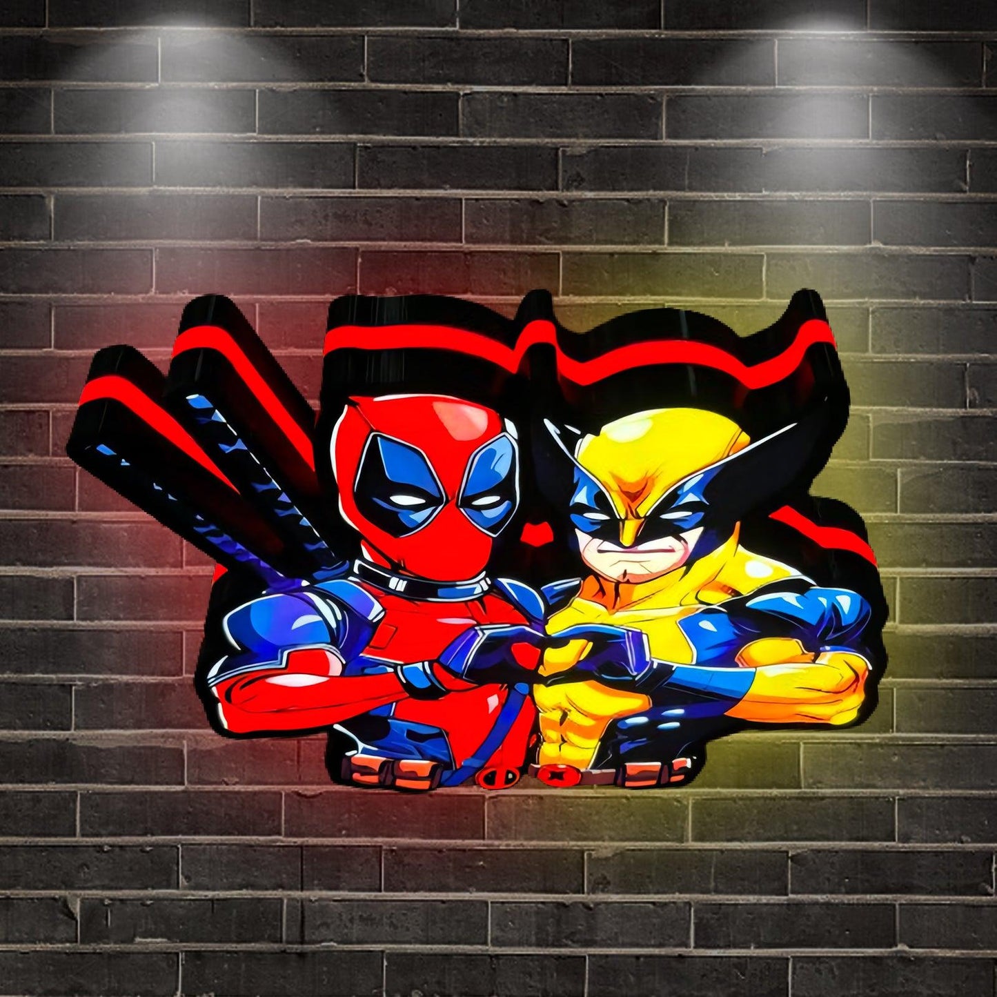 Deadpool & wolverine  Game Lightbox 3D Printed LED Lightbox