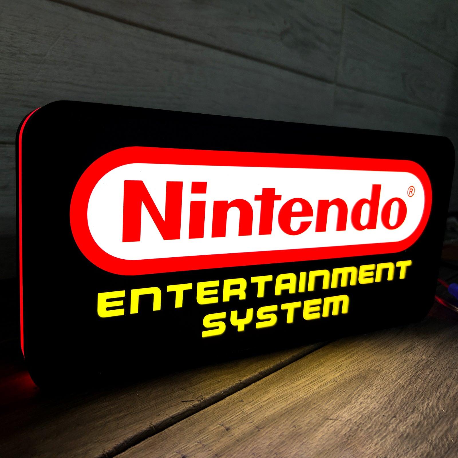 Nintendo Entertainment System Logo Night Lights SNES Video Game Light  3D Printed Lightbox