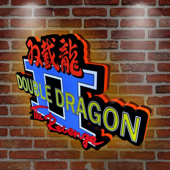 Custom Double Dragon II The Revenge Logo LED Nightlight 3D Print Desktop Lightbox Signs RGB