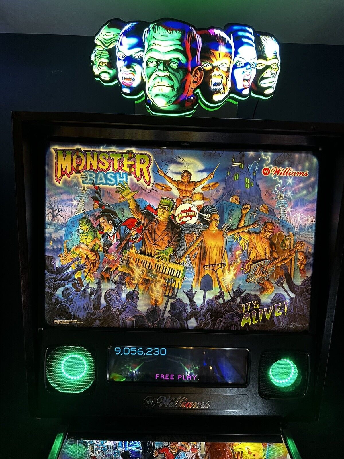 New Custom MONSTER BASH Pinball Machine LED Topper