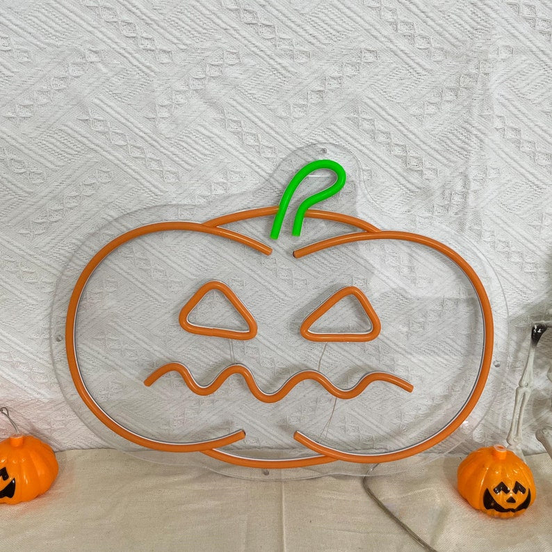 Halloween Pumpkin Neon Sign,Pumpkin LED Sign Decor,Pumpkin Party Neon,Halloween Gift,Halloween Wall Decor,Gothic Neon Decor,Pumpkin Decor