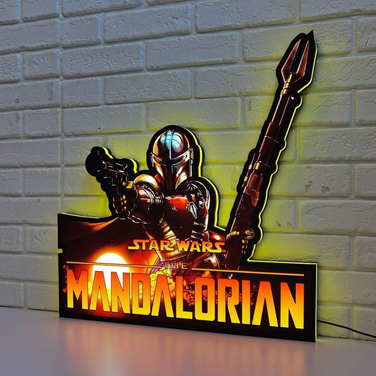 Rare The Mandalorian Pinball Topper LED Lightbox -Enhance Your Star Wars Journey