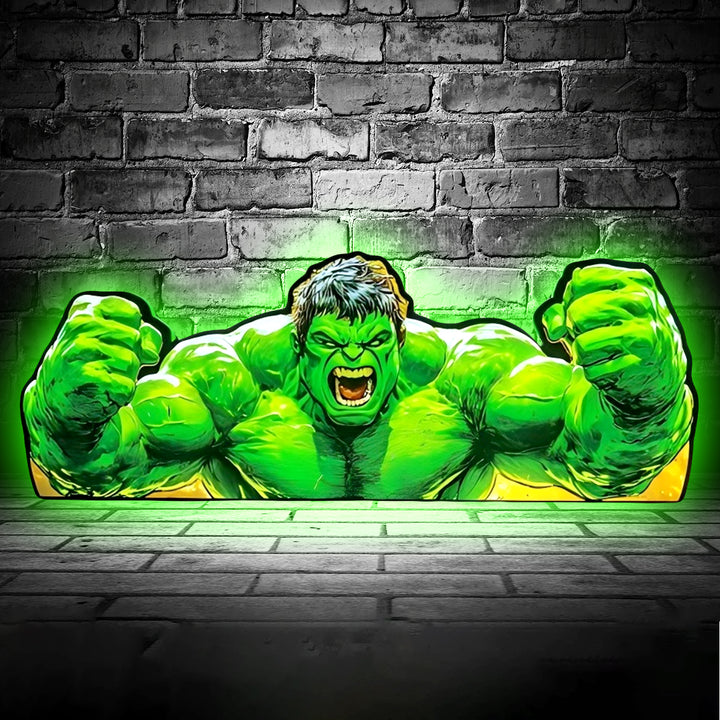 Hulk Smash LED Sign Dimmable & Powered by USB 3D Lightbox